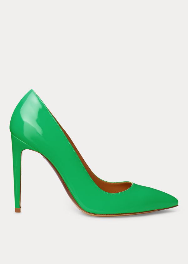 Bombas Ralph Lauren Mujer Verdes - Celia Patent Calfskin - SGXNM9317